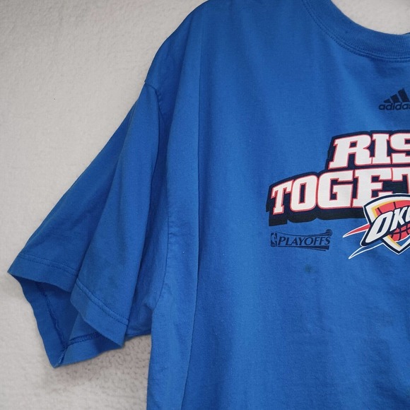 Adidas Men's Adult Sz 3X Tee Shirt T Blue OKC Thunder Basketball Athletic Casual - Picture 5 of 9